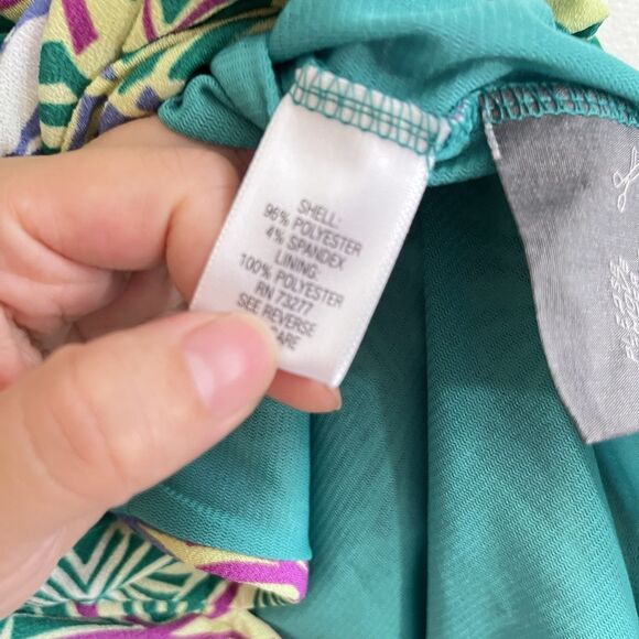 Dana Buchman Multicolor Women's Top Blouse Pullover Lined 2X Belted - Picture 4 of 8